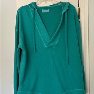 NWT Old Navy Women's V-Neck Hoodie Sweatshirt in Teal